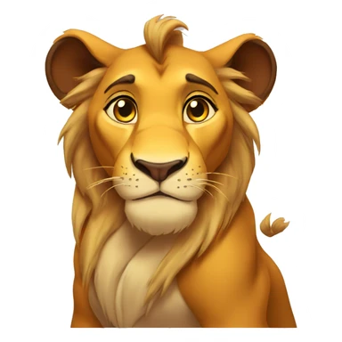 Simba lion king with love heart eyes sticker