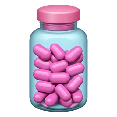 pink pills in a bottle sticker