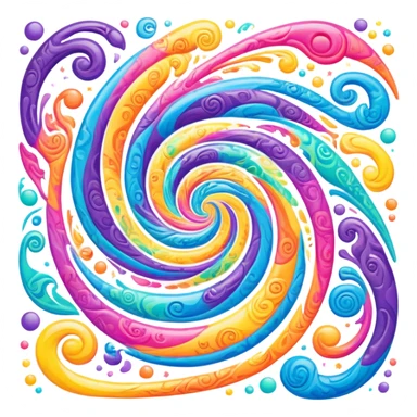 colorful swirling psychedelic pattern sticker