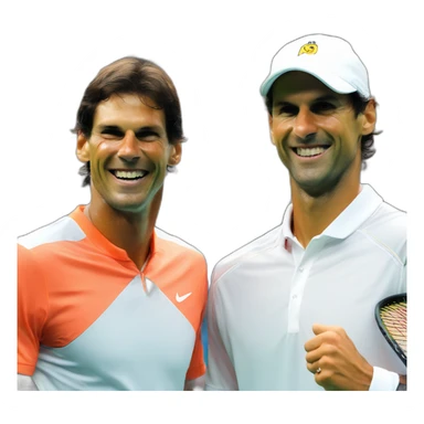 rafael nadal and novak djokovic happier sticker