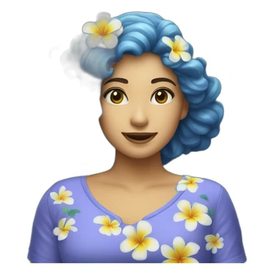 Hawaï fleur été mer bleue sticker