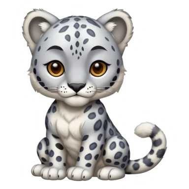 Deformed Snow leopard sticker