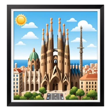 barcelona with sagrada familia sticker