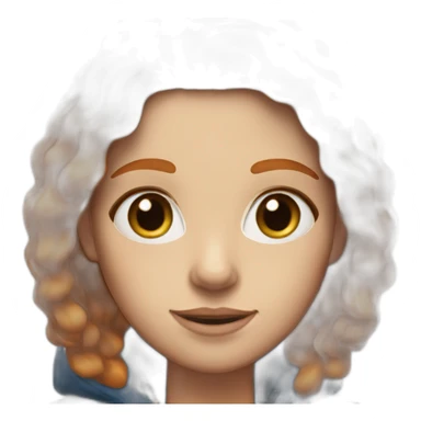 Ginger hair and blue eyes woman with Canadian jacket sticker