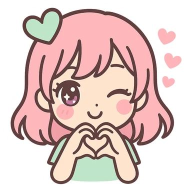 anime style icon representing lust, with a flirtatious, alluring character sticker