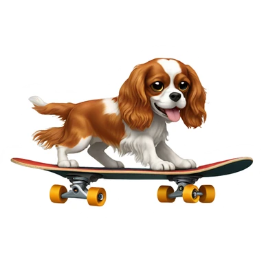 Cavalier king Charles spaniel riding a skateboard  sticker
