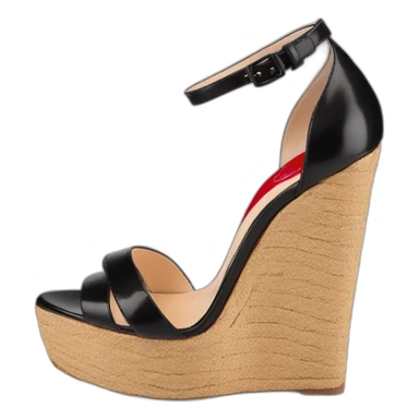 Platform wedges black louboutin sandal sticker