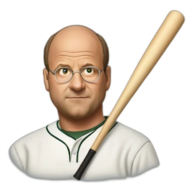 george costanza using baseball bat portrait sticker