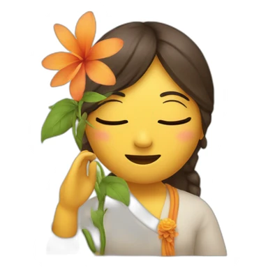 namaste with flower sticker