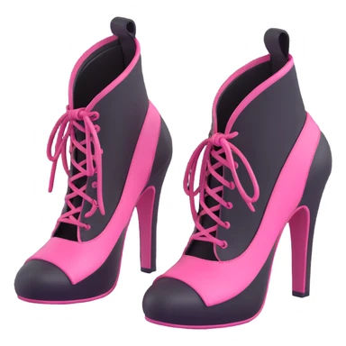 BLACKPINK-inspired gothic shoes, no hearts, black and pink, cute  sticker