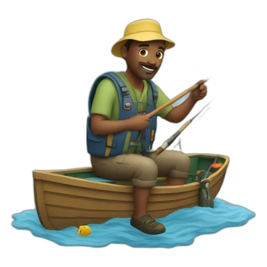 man fishing sticker