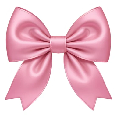 coquette style pink bow, soft, feminine, delicate, romantic, pastel or blush pink, subtle lace or satin texture, emoji size, no text sticker