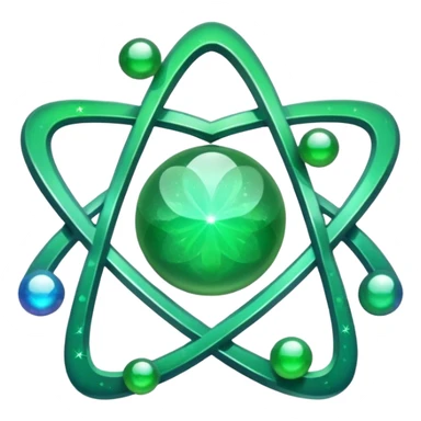 glitter green atomic symbol sticker