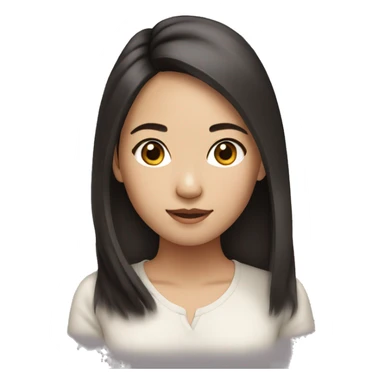 gorgeous asian girl with brunette hair sticker