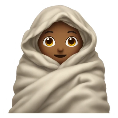 Person cuddled up in a blanket sticker
