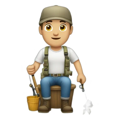 Guy white fishing sticker