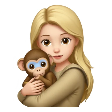 girl with baby monkey on shoulder sticker