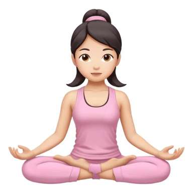 asian yoga girl light pink clothes  sticker