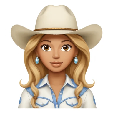 Beyoncé with a white cowgirl hat sticker