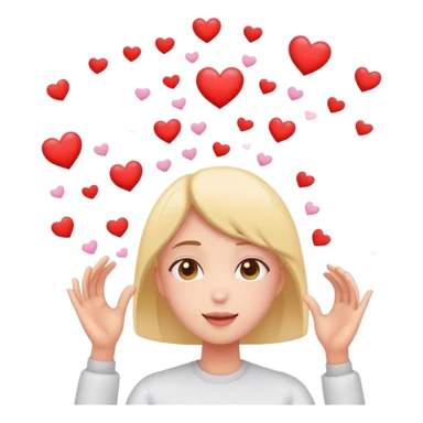 🥺 with love hearts above head sticker