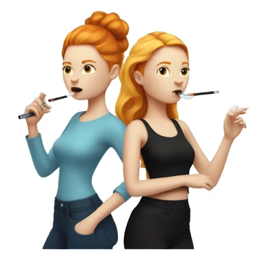ginger girl vaping and blonde girl vaping  sticker