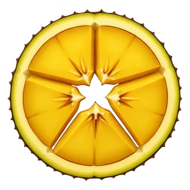 carambola sliced in a round, simple, shiny sticker