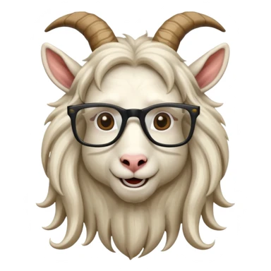 long hair goat with glasses  sticker