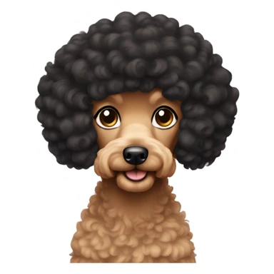 Poodle in black hair tan skin girls arm sticker