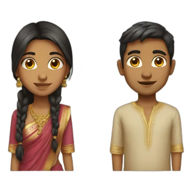 indian girl pakistani boy sticker