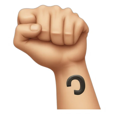 Arm flexing with letter alpha tattoo sticker