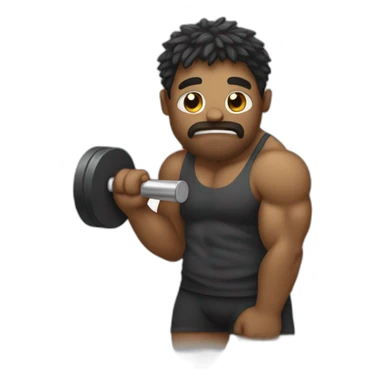 Groggy holding a dumbbell sticker