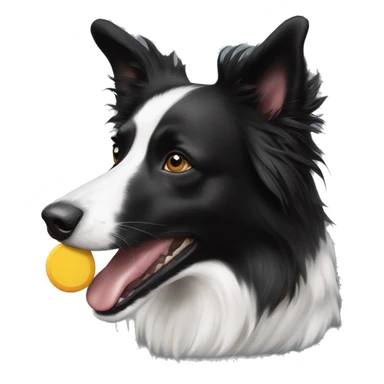 Black and white border collie holding frisbee in mouth  sticker
