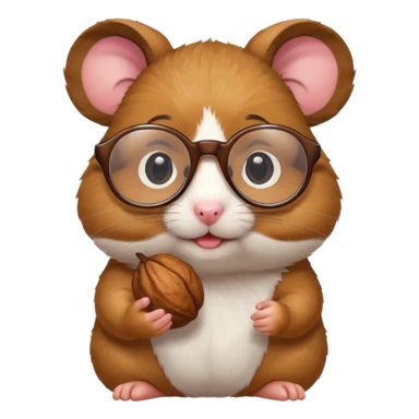 hamster holding nutz with glasses sticker