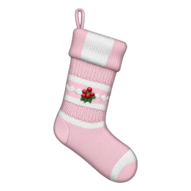 Pale pink knit Christmas stocking  sticker