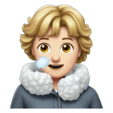 angela merkel snowball fight sticker