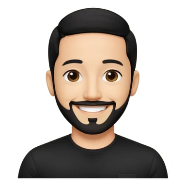 AJ McLean with black hair, black shirt sticker