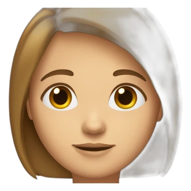 non-genered person with straight chin-length hair sticker