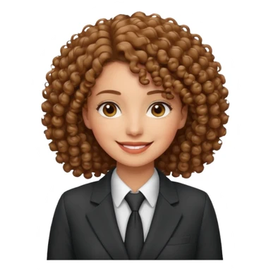 curly-haired woman in a suit sticker