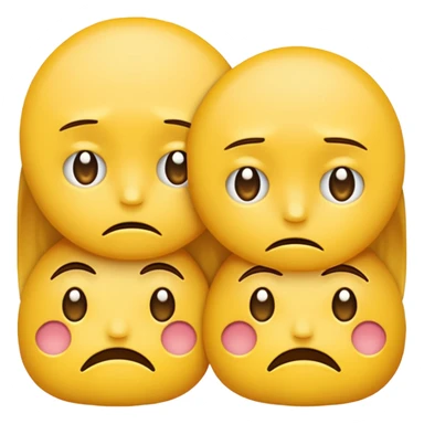 two emojis not happy stuck together no pink cheeks only two  sticker