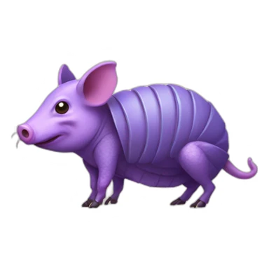 Purple Pig insect armadillo with evil face sticker