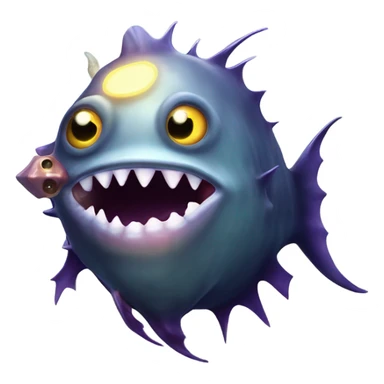 Anglerfish with glowing lure, sharp teeth, and big eyes. sticker