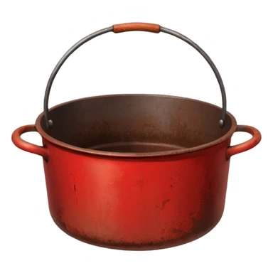 cooking pot red   sticker