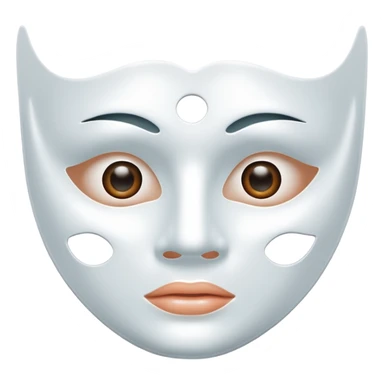 a sheet of white mask pack for face skincare beauty, except on the face, transpalent holes on eyes and mouth sticker