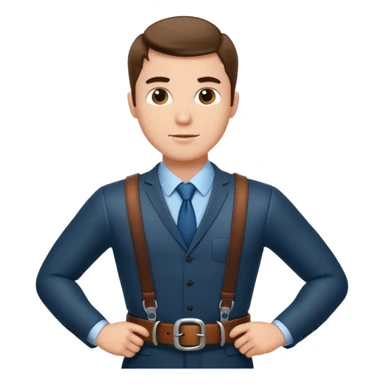 Sexy handsome kinky businessman Holding a belt menacingly sticker