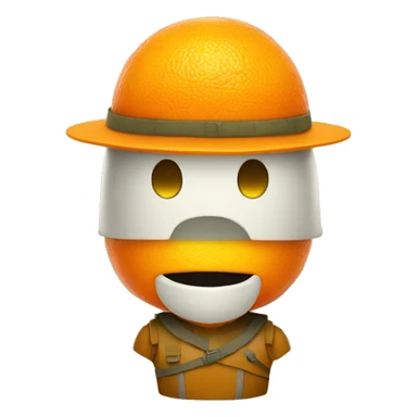 orange fruit soldier sticker