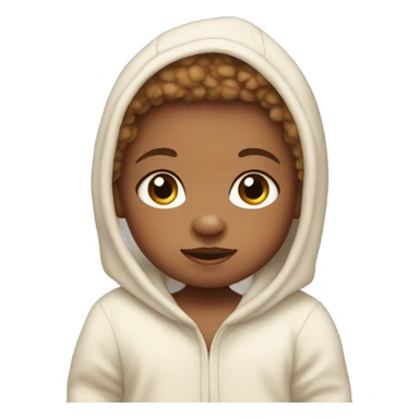 Light skinned baby wearing a bear onesie sticker