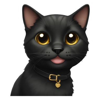 Adorable small black cat  sticker