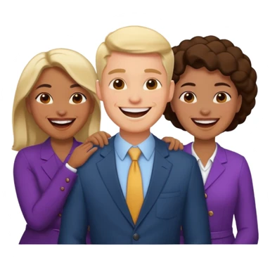 strong team of 3 having fun together sticker