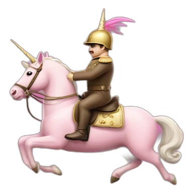 Francisco franco ride a pink unicorn sticker