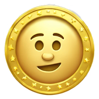 golden sparkly coin sticker